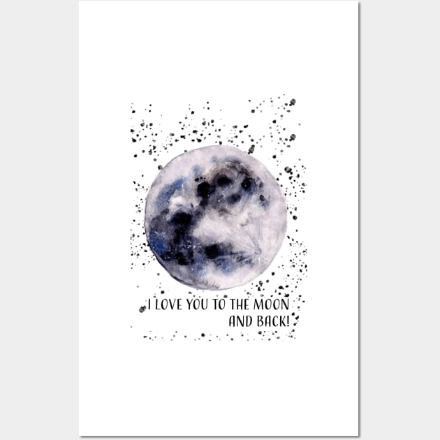 Greeting card of Love you to the moon and back Wall Art by Harpleydesign